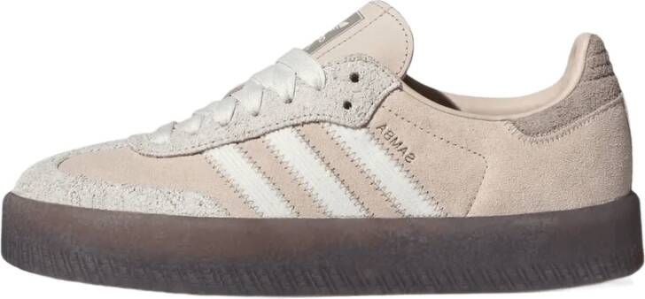 Adidas Originals Beige Leren Sneakers met Rubberen Zool Beige Dames