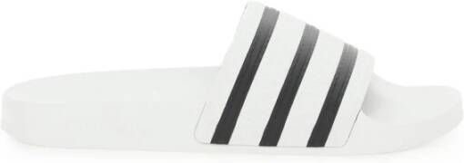 Adidas Slippers met rubberen zool en iconische contrasterende voering Wit Heren