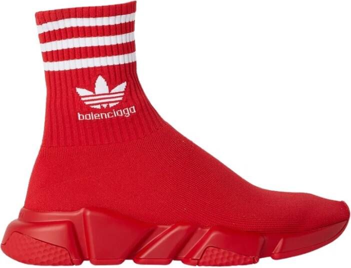 Balenciaga Speed Lt Adidas Sneakers Red Logo White Rood Dames