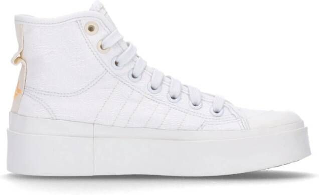 Adidas Witte High-Top Sneaker met Bloemenborduursel White Dames