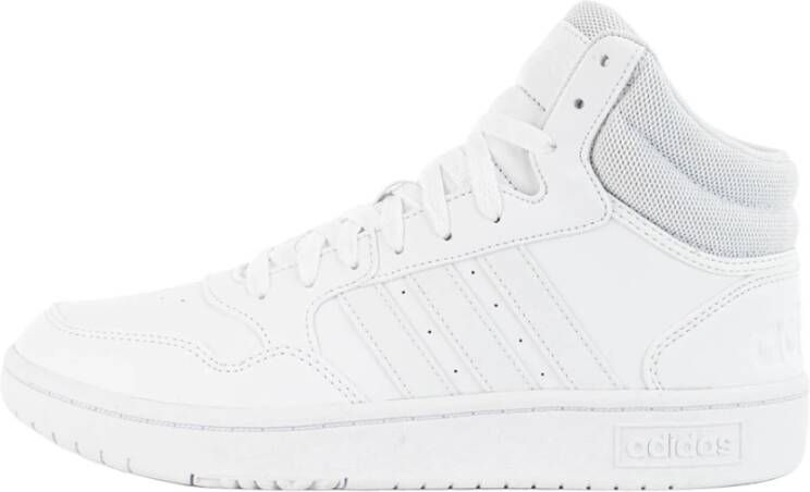 Adidas Witte Hoops 3.0 Mid Lifestyle Basketball Classic Schoenen Wit Heren