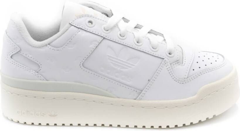 Adidas Witte Leren Sneakers Wit Dames