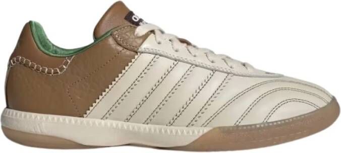 Adidas Witte Leren Veterschoenen Beige Heren