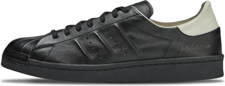 Y-3 Zwarte en witte sneakers met leren zool Black Unisex