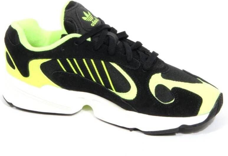 Adidas Yung-1 stof suède schoenen in fluo geel