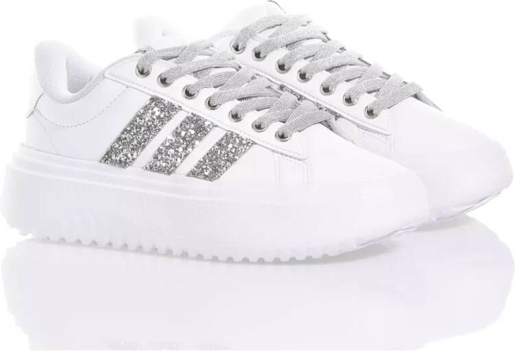 Adidas Zilver Wit Platform Sneakers Vrouwen White Dames Schoenen