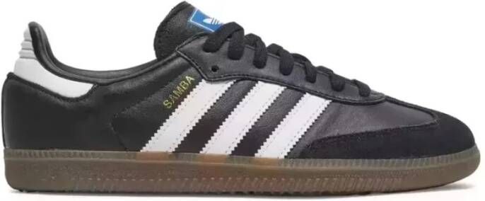 Adidas Zwart Wit Gum Sneakers Vrouwen Leer Black Dames