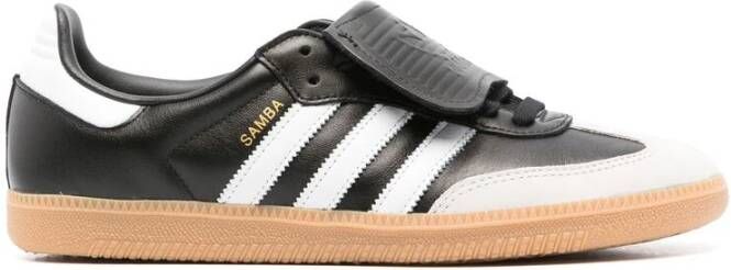 Adidas Zwarte leren sneakers met kenmerkende strepen Black Heren