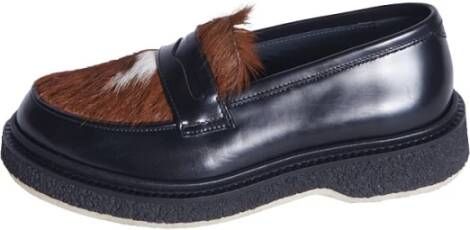 Adieu Paris Bruine Bont Mocassin Platte Schoenen