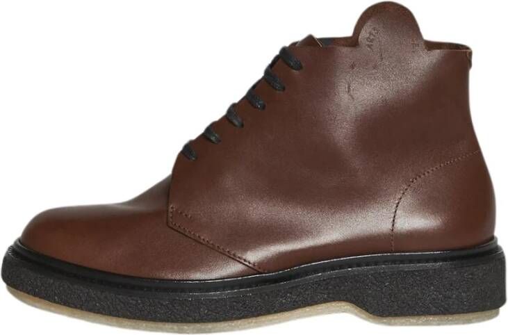 Adieu Paris Stijlvolle Veterschoenen van Leer Brown Dames