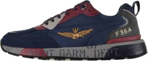 aeronautica militare Blauwe platte schoenen Actieve levensstijl sneakers Blue Heren