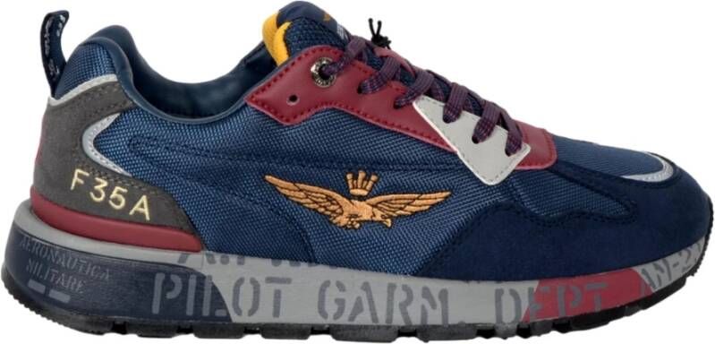 Aeronautica militare Blauwe platte schoenen Actieve levensstijl sneakers Blue Heren