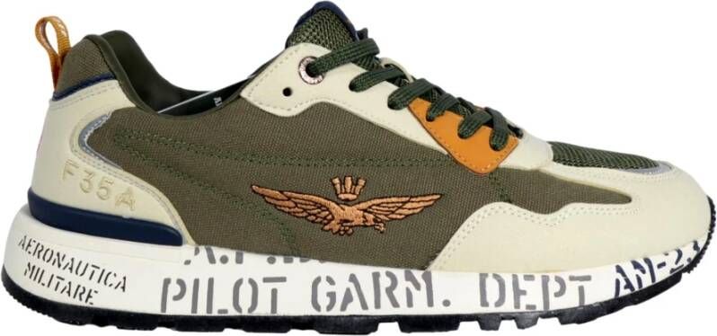 aeronautica militare Groene hardloopsneakers Sc276 Iguana Green Heren