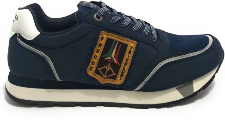 Aeronautica militare Klassieke Sneakers met Tricolor Pijlen in Blauw Blue Heren