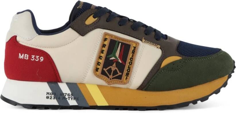 Aeronautica militare Sneakers van stof en imitatieleer met logopatch Multicolor Heren