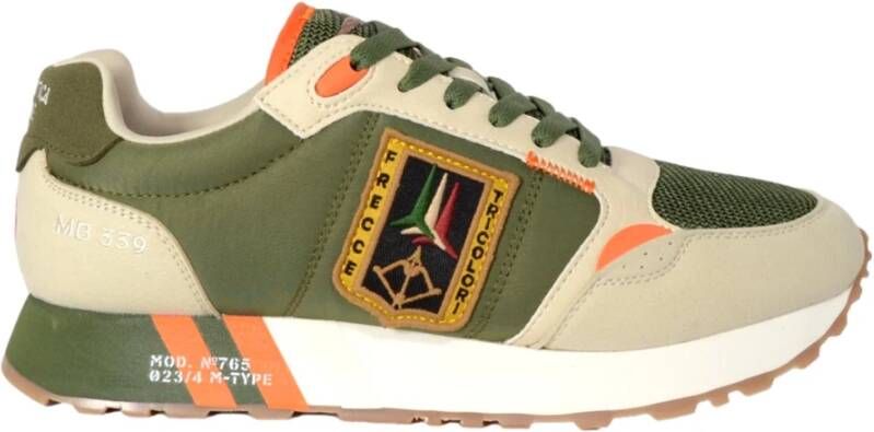 Aeronautica militare Tricolori Running Sneakers Groen Multicolor Heren