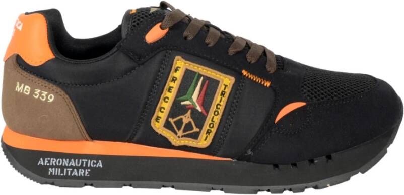 Aeronautica militare Tricolori Running Sneakers Zwart Oranje Multicolor Heren