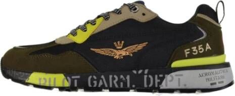 aeronautica militare Zwarte platte schoenen Actieve levensstijl Sneakers Black Heren