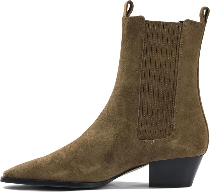 Aeyde Bruine Enkellaarzen met vierkante neus