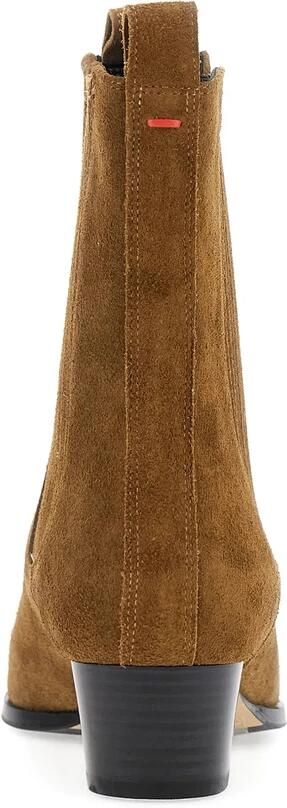 Aeyde Bruine puntige neus blokhak schoenen