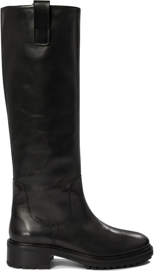 Aeyde Zwarte Leren Kniehoge Laarzen Black Dames