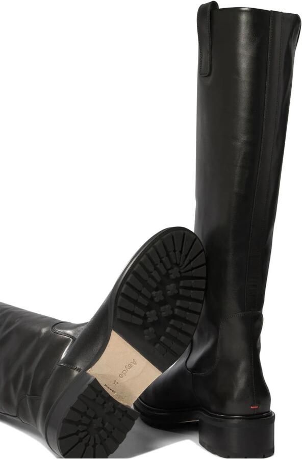 Aeyde Zwarte Leren Kniehoge Laarzen Black Dames - Foto 2