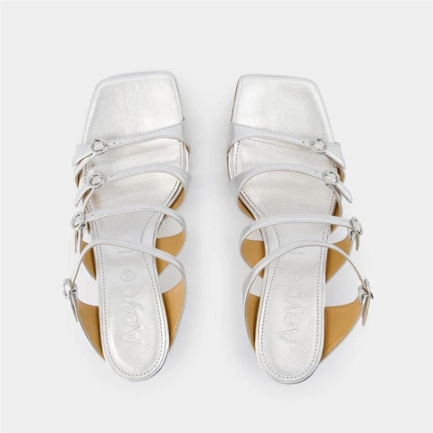 Aeyde Metallic Strappy Block Heel Sandals - Foto 2
