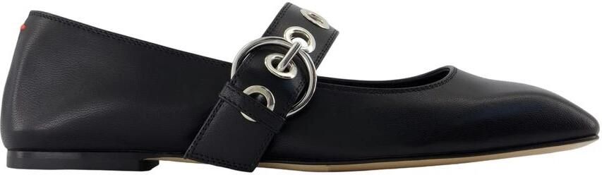 Aeyde Uma Eyelet ballerina van leer - Foto 3