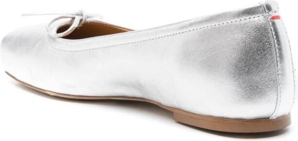 Aeyde Zilver-tone Leren Boogdetail Instap Schoenen