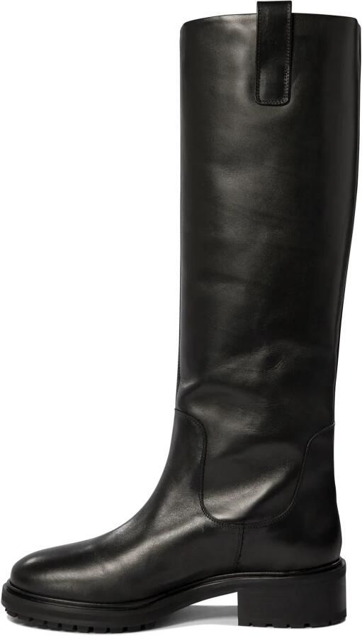 Aeyde Zwarte enkellaarzen met ruiterdetails