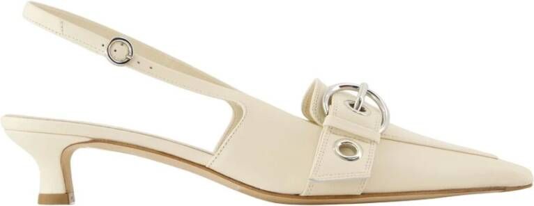Aeyde Beige Leren Puntige Neus Sandalen
