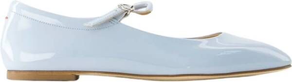 Aeyde Patent Leren Platte Schoenen Poederblauw Blue Dames