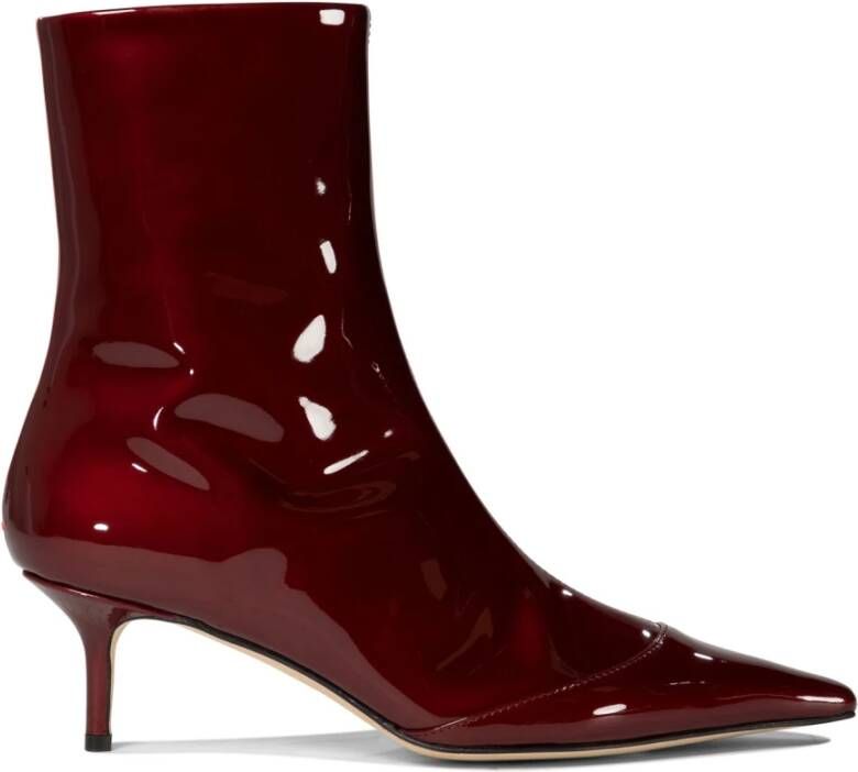 Aeyde Bordeaux Enkellaarsjes Lakleer Stiletto
