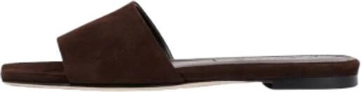 Aeyde Bruin Leren Vierkante Neus Sandalen