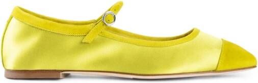 Aeyde Chartreuse Satin Suede Blokhak Sandaal