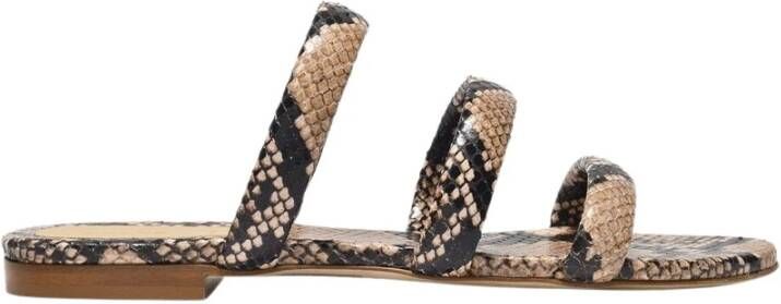 Aeyde Chrissy sandalen in natuurlijke slangenprint leer Bruin Dames