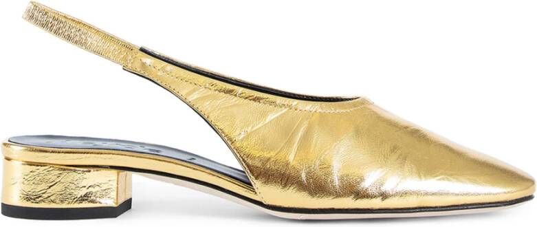 Aeyde Gouden Crackle Leren Slingback Hakken