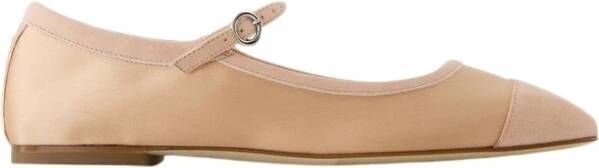 Aeyde Gouden Satijnen Ballerina met Top Tie Strap