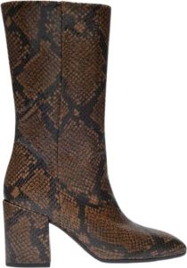 Aeyde Lori enkelschoenen in slangenprintleer Bruin Dames