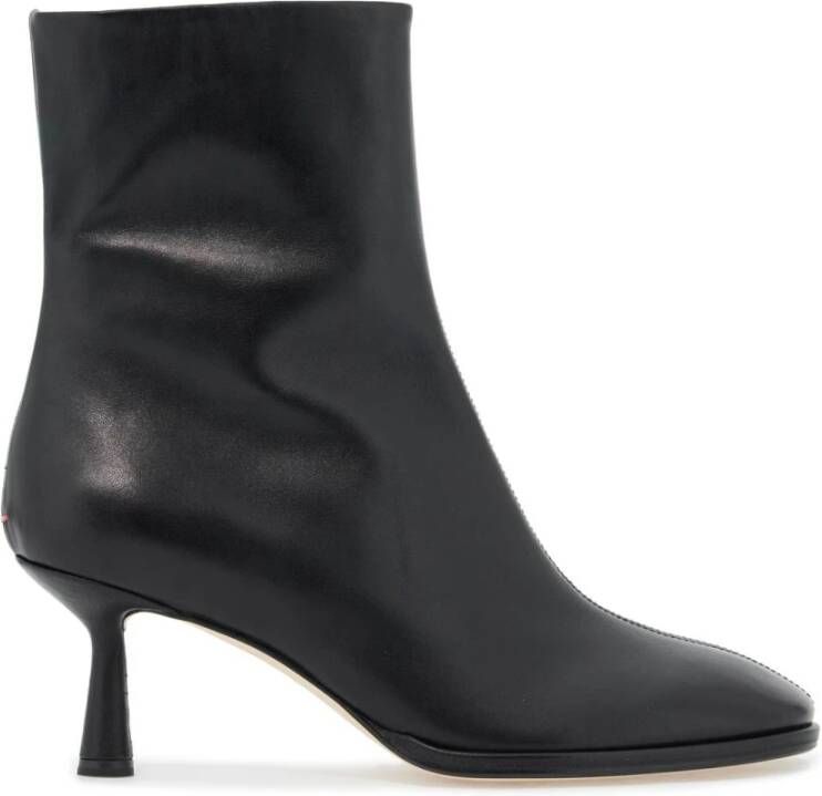 Aeyde Leren enkellaarzen met cilindrische hak Black Dames