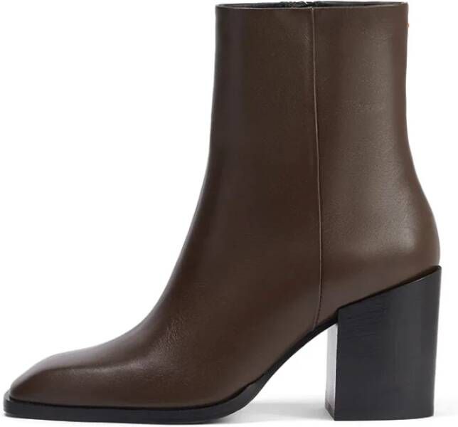 Aeyde Leandra Ankle Boots in Brown Leather Bruin Dames