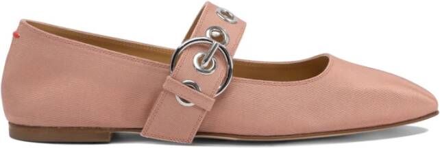 Aeyde Roze Zijden Eyelet Ballerina's