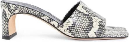 Aeyde Slangenprint Leren Hakken Creme