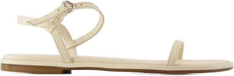 Aeyde Witte Leren Sandalen Open Teen