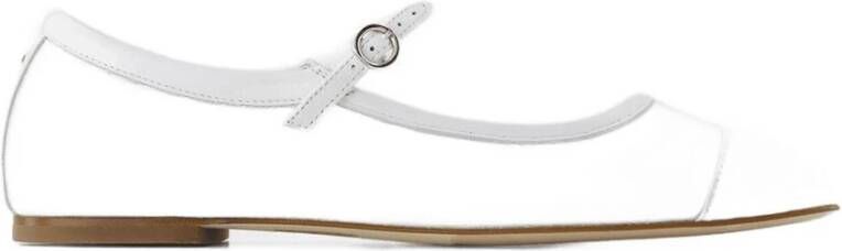 Aeyde Witte Mesh Ballerina's met Strikband