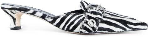 Aeyde Zebra Ponyhair Puntige Neus Kitten Hakken