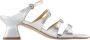 Aeyde Zilveren Leren Blokhak Sandalen - Thumbnail 1