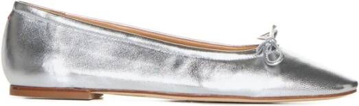 Aeyde Zilveren Platte Schoenen Delfina 8mm Gray Dames