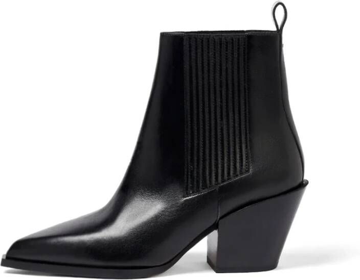 Aeyde Zwarte Kalfsleren Laarzen Black Dames
