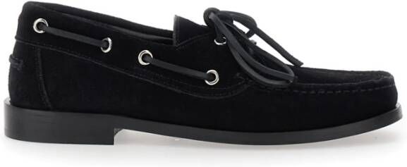 Aeyde Zwarte Suède Leren Platte Schoenen